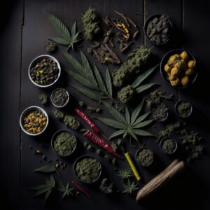 Cannabis Table Arrangement